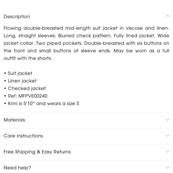 New MAJE PARIS Checked Linen Jacket in Size 6/M/38 - Picture 7 of 11